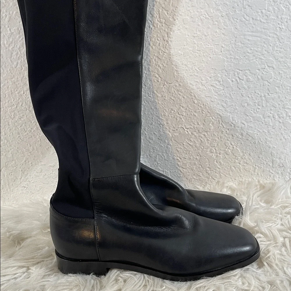 Via Spiga Women's Varun Leather/Stretch Over The Knee Boots Black Size 7.5 NEW - Picture 4 of 13